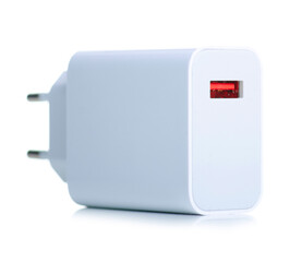Power Supply USB type-c on white background isolation