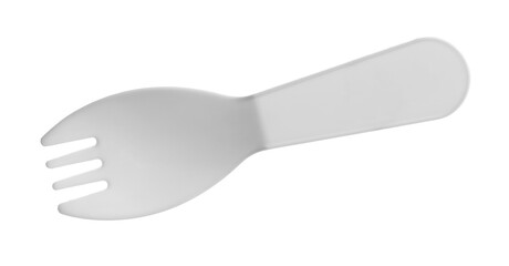 Disposable plastic fork isolated on white background with clipping path