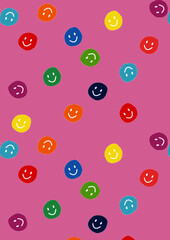 Color Smiles Background Pattern | seamless pattern with smiles