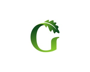 leaf and letter logo
