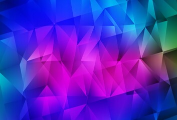 Dark Pink, Blue vector backdrop with lines, triangles.