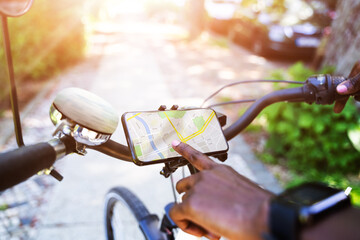 Bicycle GPS Navigator App With Map