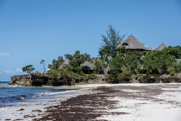Indian ocean at low tide when coral reefs are exposed