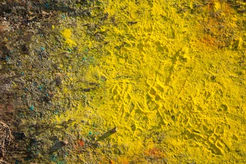 Hintergrund eines Bodens mit gelbem Pulver © Jorge Anastacio