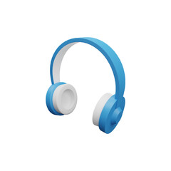 3D headphones illustration isolated on white. 3D headphone icon 