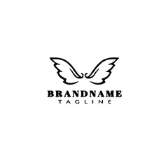 angel wings logo icon cute template vector illustration