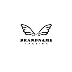 Fototapeta premium cute angel wings logo icon design template vector illustration
