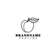 cute apple fruit logo icon design template vector illustration