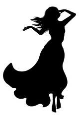 Belly dancer girl silhouette