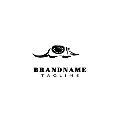 armadillo logo flat icon design vector illustration