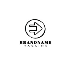 arrow button logo template icon design vector cute