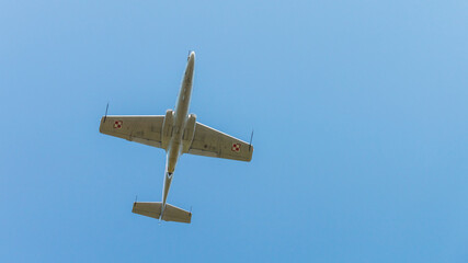 training and combat jet plane ts-11 spark airfield mielec white red wings foundation renovation of planes flying museum
