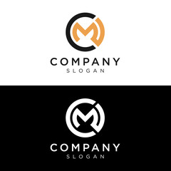 Circle CM logo initial letter design template vector illustration. MC, CM abstract vector logo monogram template - obrazy, fototapety, plakaty