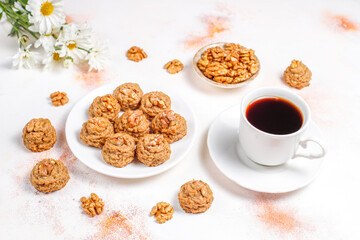Homemade delicious organic walnut cookies.
