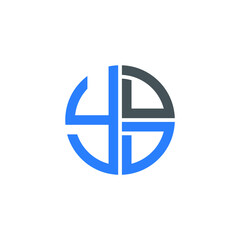 Fototapeta premium YDD logo YDD icon YDD vector YDD monogram YDD letter YDD minimalist YDD triangle YDD hexagon Circle Unique modern flat abstract logo design 