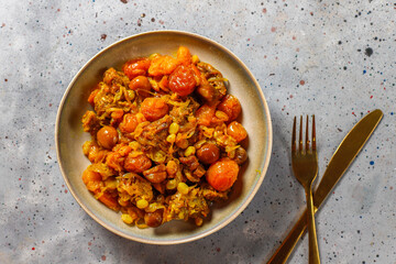 A traditional meal of Azerbaijan Qara for plov.