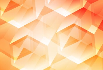 Light Orange vector pattern with colorful hexagons.