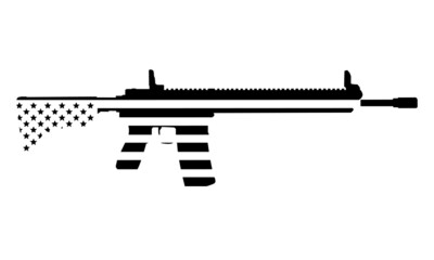 AR15 Springfield Saint Edge Gun Silhouette American Flag