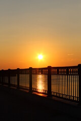 Sunset on the embankment
