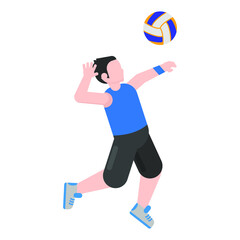 VOLLEYBALL  SPORT ICON ILLUSTRATION VECTOR GRAPHIC