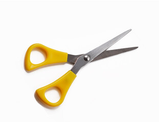 yellow scissor isolated on white backgroumd.