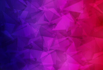 Obraz premium Dark Purple, Pink vector gradient triangles template.
