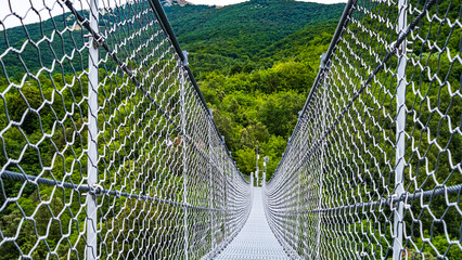 view of the Tibetan bridge of Laviano, Campania, Italy