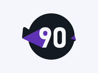 Number 90 logo icon design vector image