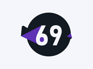 Number 69 logo icon design vector image