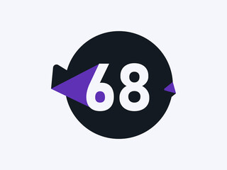 Number 68 logo icon design vector image