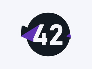 Number 42 logo icon design vector image