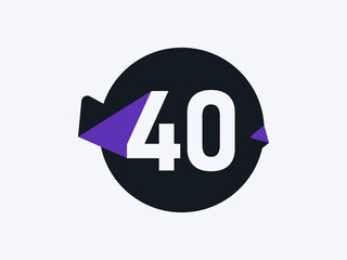 Number 40 logo icon design vector image