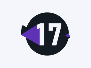 Number 17 logo icon design vector image