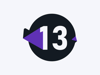 Number 13 logo icon design vector image
