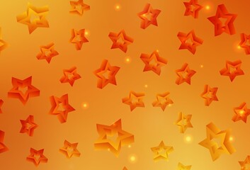 Light Orange vector background with colored stars.