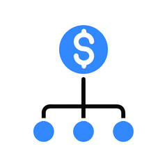 Business profit planning icon (Black and blue Vector illustration)