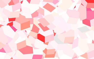 Light Red vector background with set of hexagons.