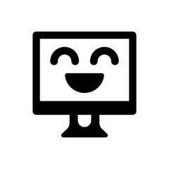 Computer cheerful icon. Vector EPS file.