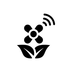Smart flower care icon. Vector EPS file.