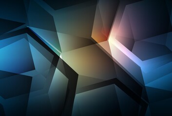 Dark Blue, Yellow vector texture with poly style with cubes.