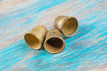Antique brass thimbles