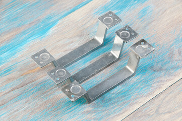 Antique aluminum door handles