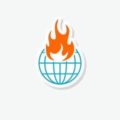 Global warming icon isolated on gray background