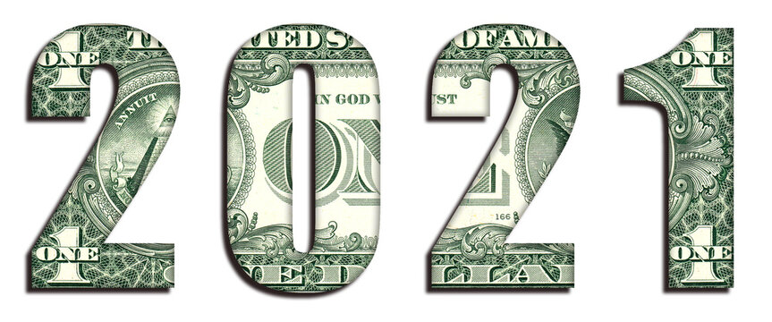 2021 New Year Real 1 US Dollar Banknote Money Texture Reverse Side