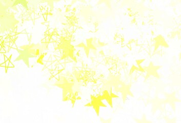 Light Green, Yellow vector texture with beautiful stars.