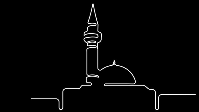 mosque night - Continuous Self Drawing Line Animation
