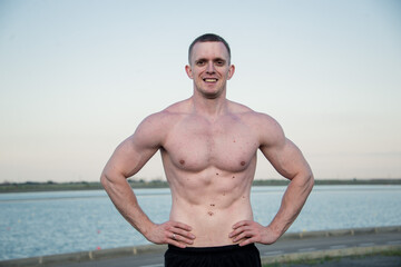 muscle man at outdoor 