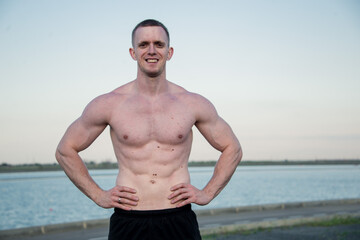 muscle man at outdoor 