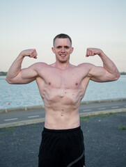 muscle man at outdoor 