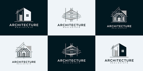 Collection of building architecture logo design templates